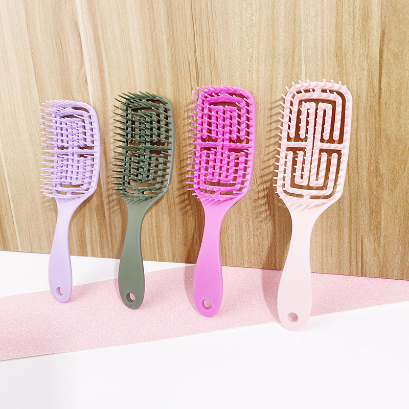 Brosses et peignes pour cheveux bouclés avec ventilation creuse pour massage du cuir chevelu