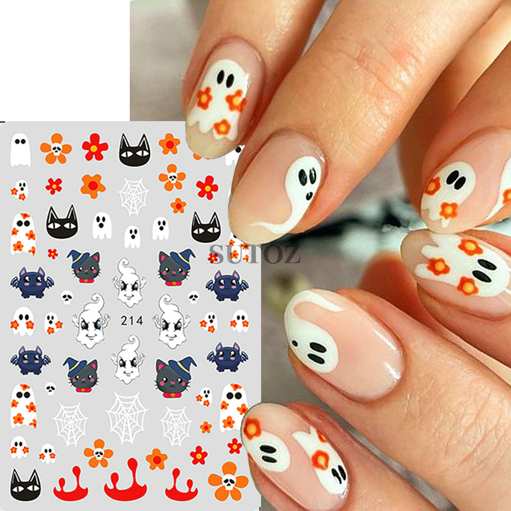 Halloween Carnival Series Funny Pumpkin Ghost Nail Stickers