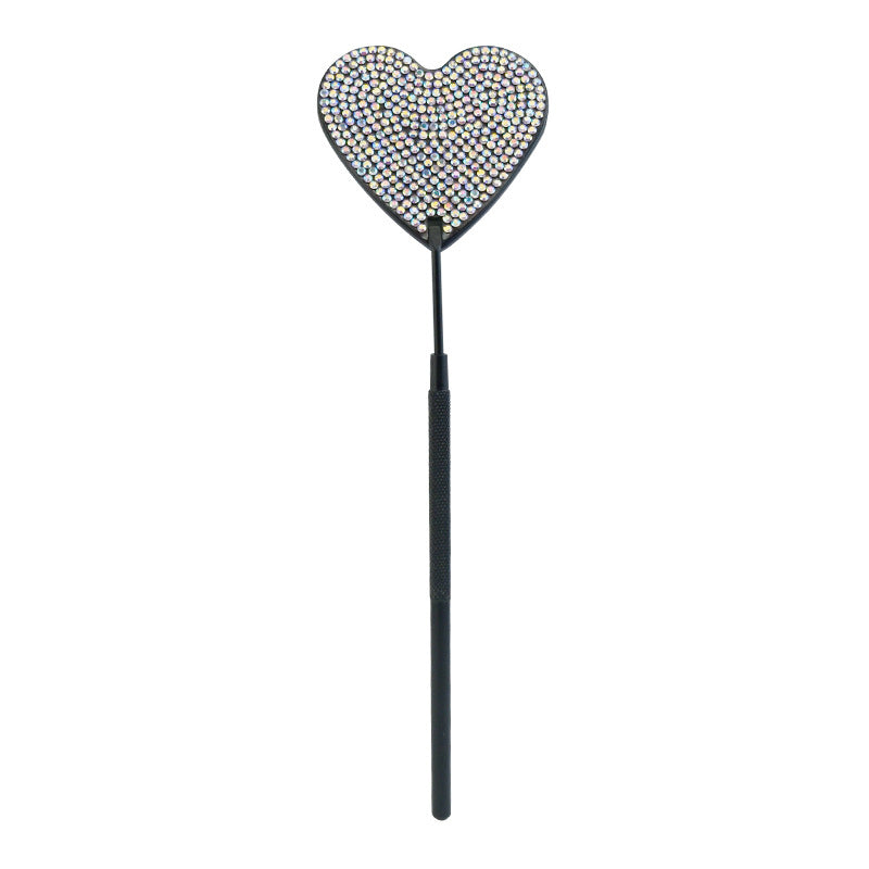 Steel Heart-shaped Eyelash Mirror With Diamond Portable Cosmetic Grafting Makeup Accessories