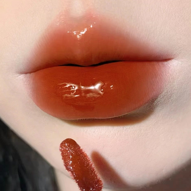 Gloss à lèvres transparent effet miroir, couleur nude, cannelle et thé au lait