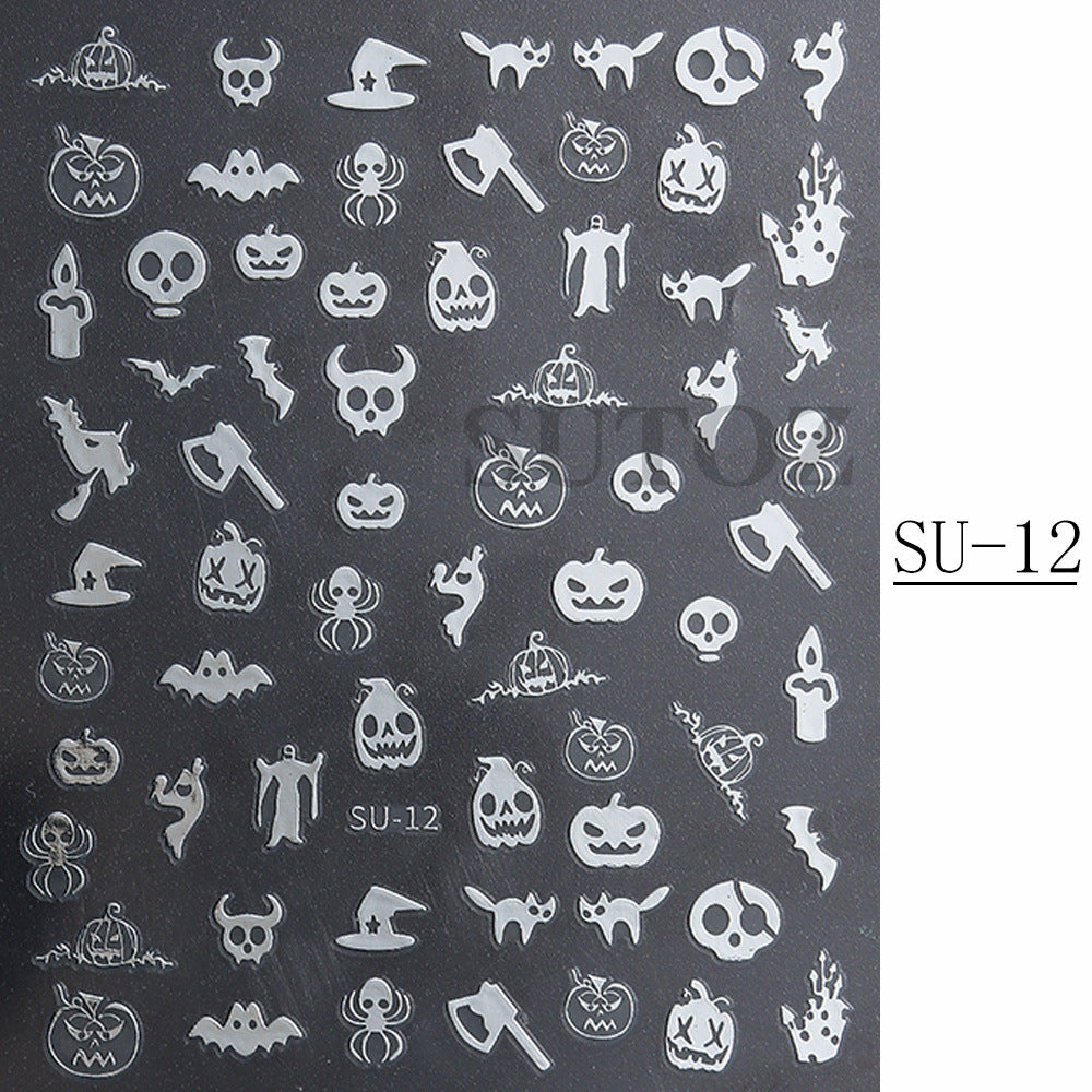 Popular Spider Web Witch Little Black Nail Stickers