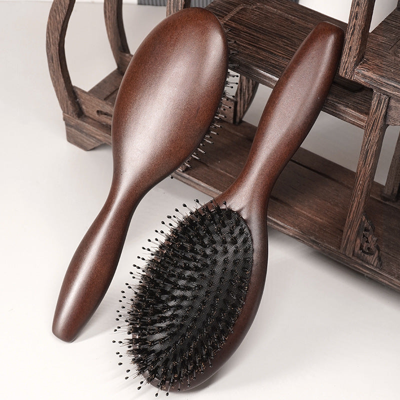 Brosses et peignes à cheveux à coussin d'air en bois à dents rondes