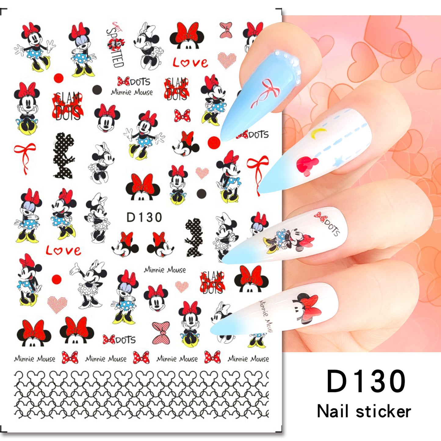 Autocollants pour ongles Cartoon Paper Memories Anime Mouse Stitch