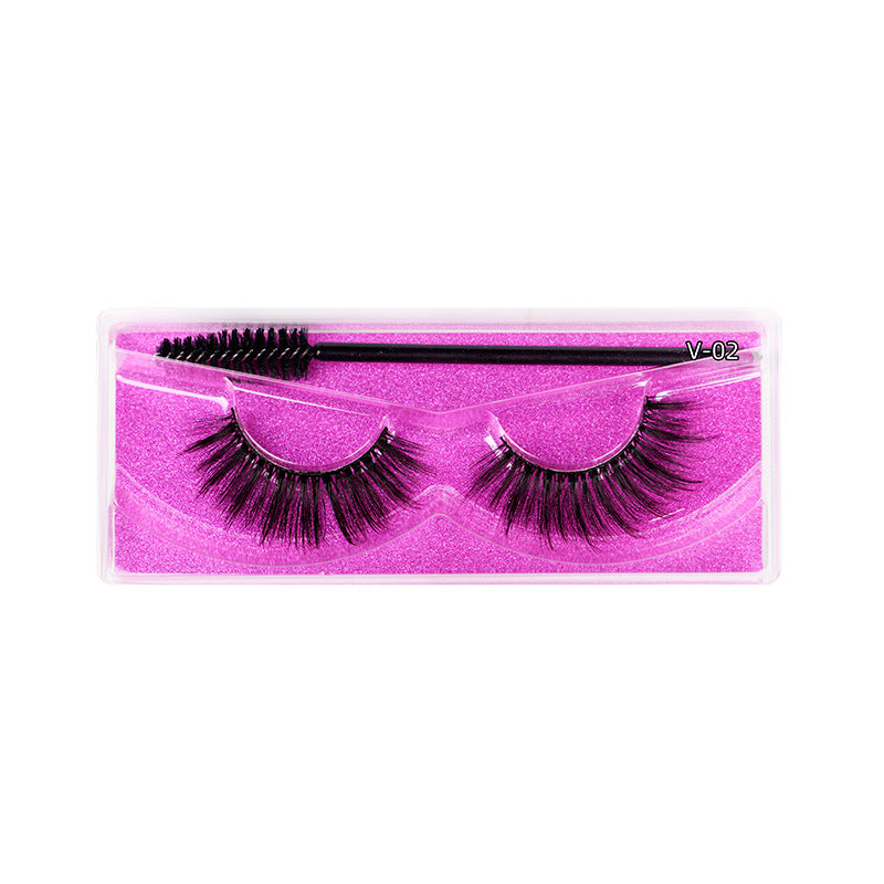 Thick Eyelashes Pair Cotton Stem Natural False Lashes