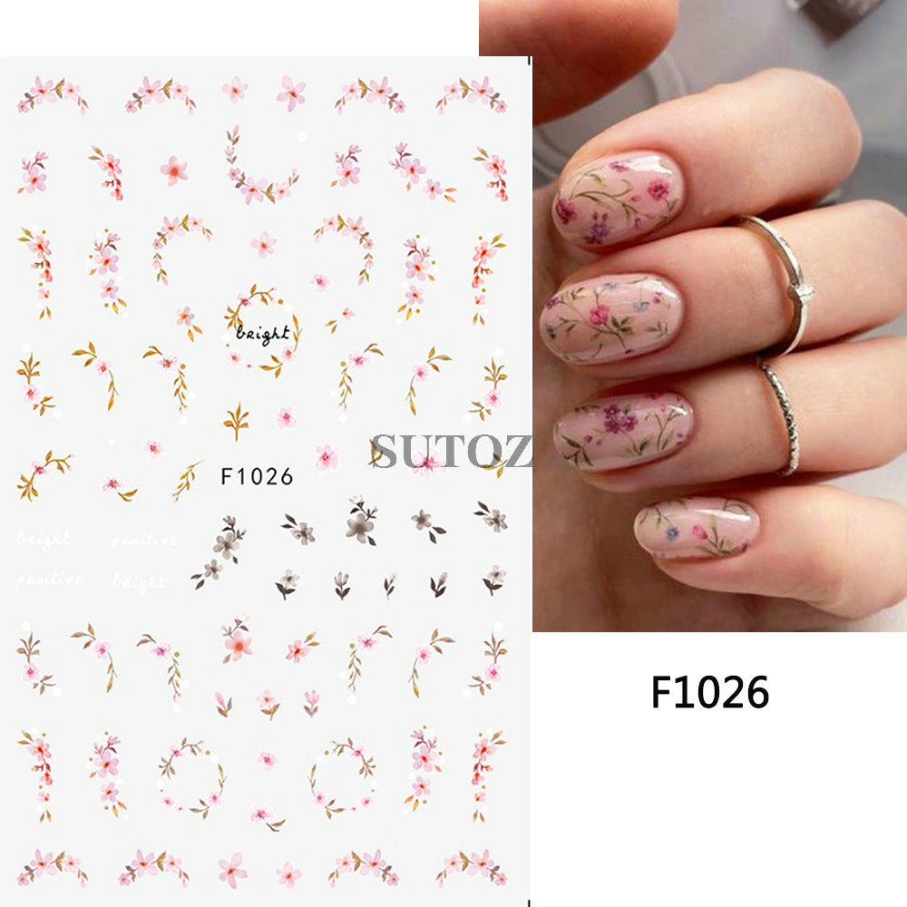 Fresh Rape Flower Snow Mowing Butterfly Nail Stickers