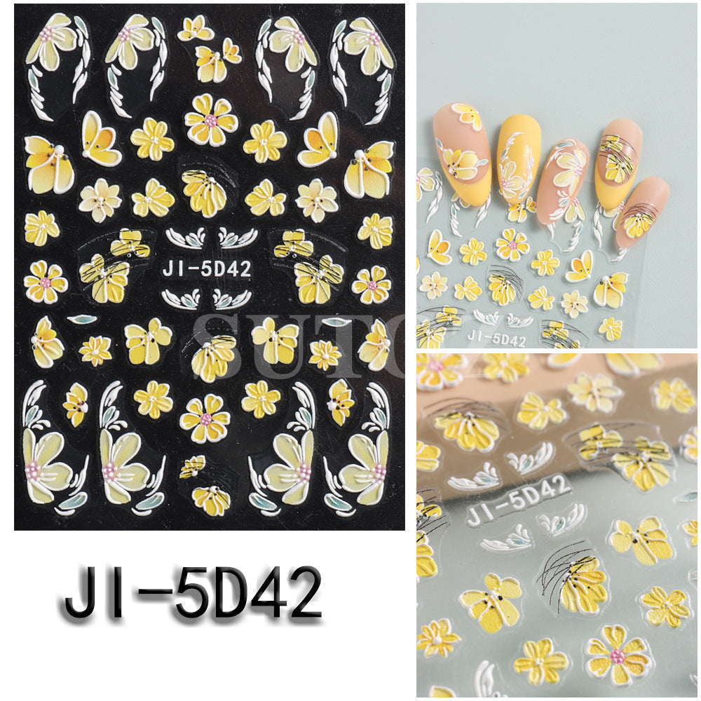 Spring Relief Three-dimensional Kapok Osmanthus Camellia Nail Stickers