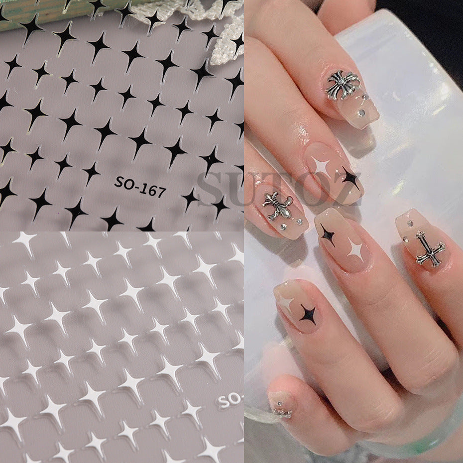 Desire Wind Girly Simplicity Asterism Five-pointed Nail Stickers