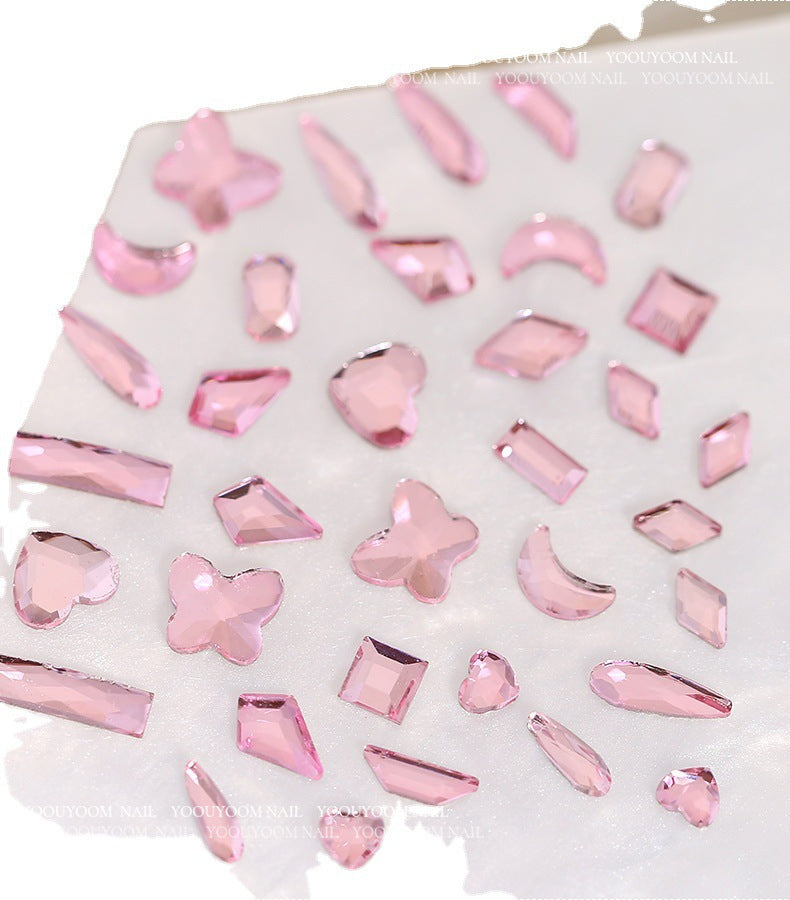 Beauty Rhinestone Ornaments Light Pink Flat-bottomed Nail Care Nail Art