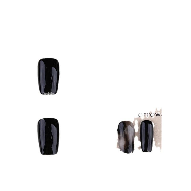 Hot Black Smudges Tip Light Luxury Handmade Nail Stickers