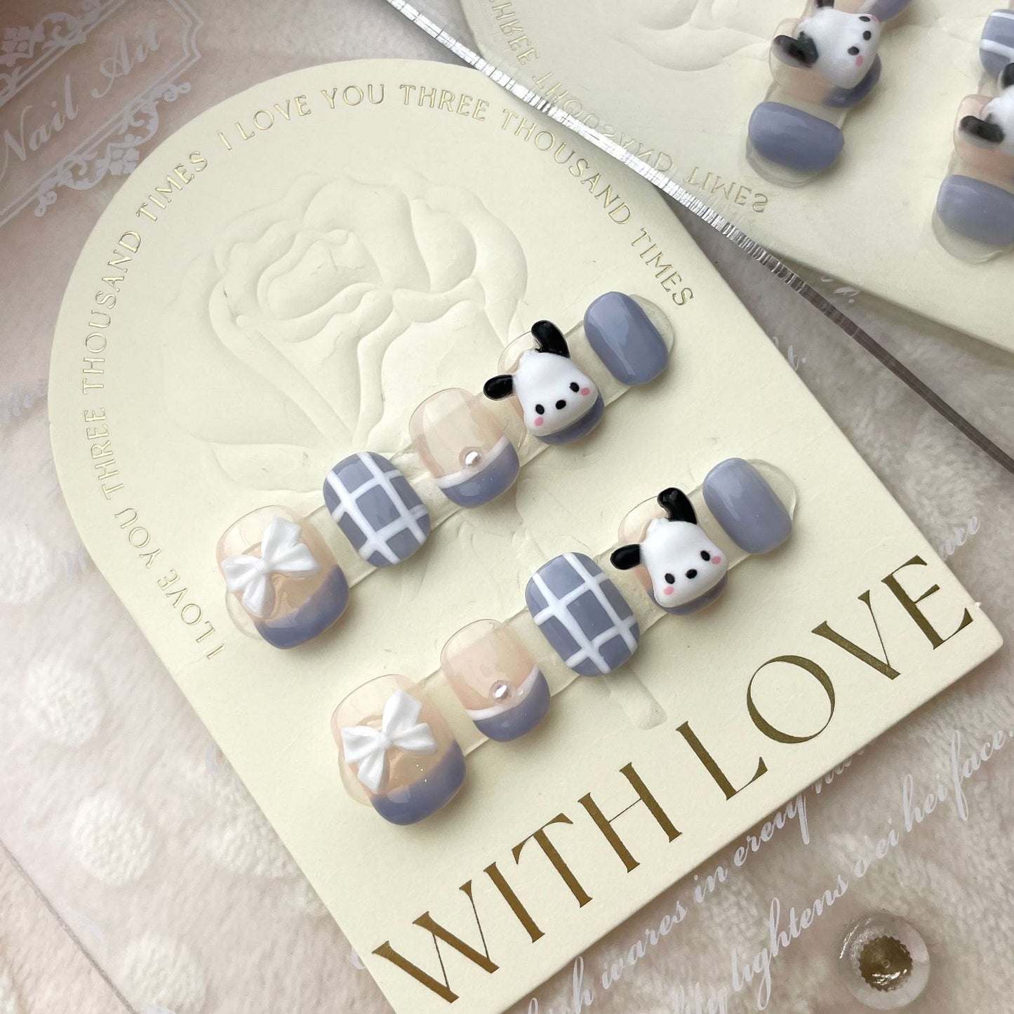 Personality Short Round Milk Blue Cute Nail Stickers