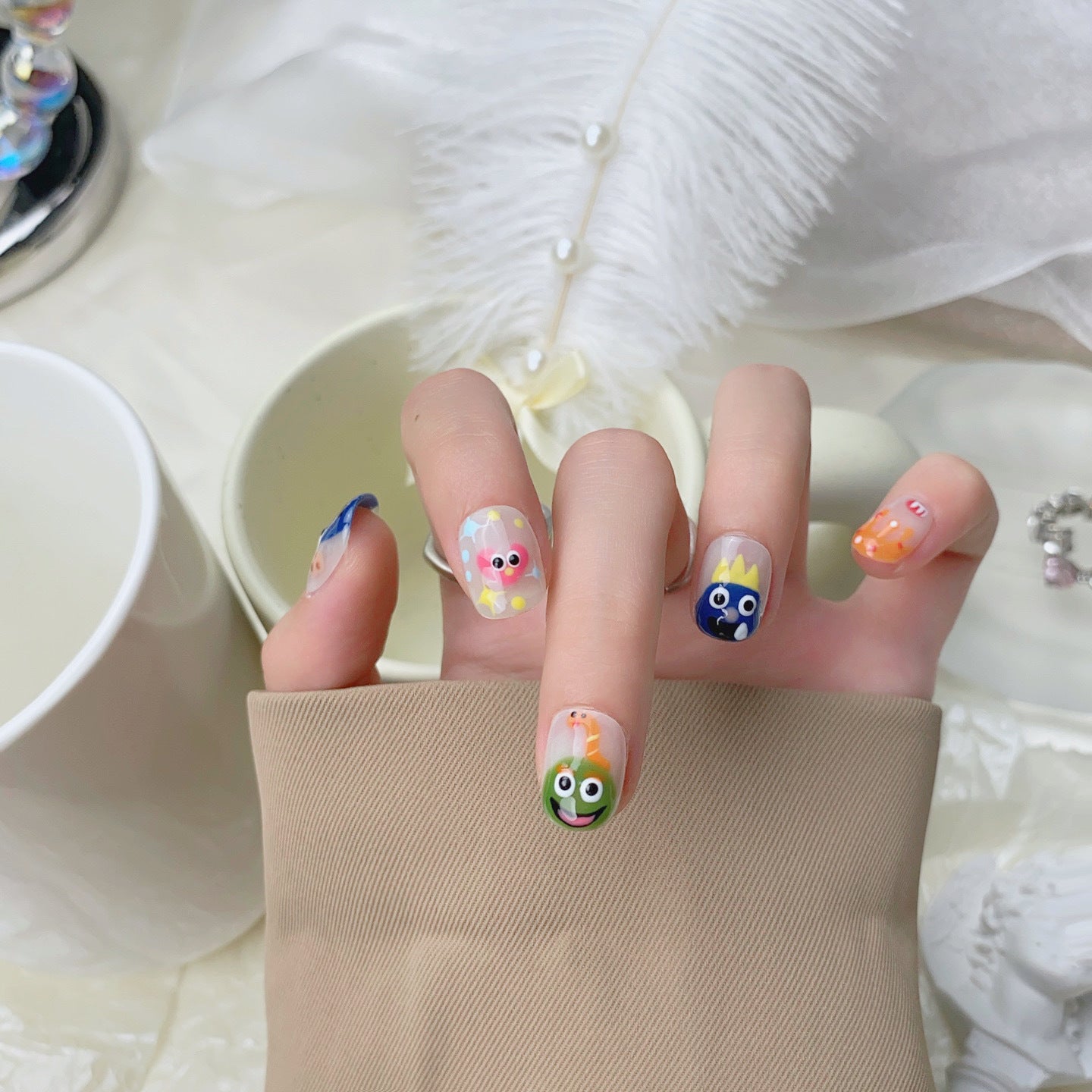 Sesame Street Summer Wear Handmade Tip Nail Stickers