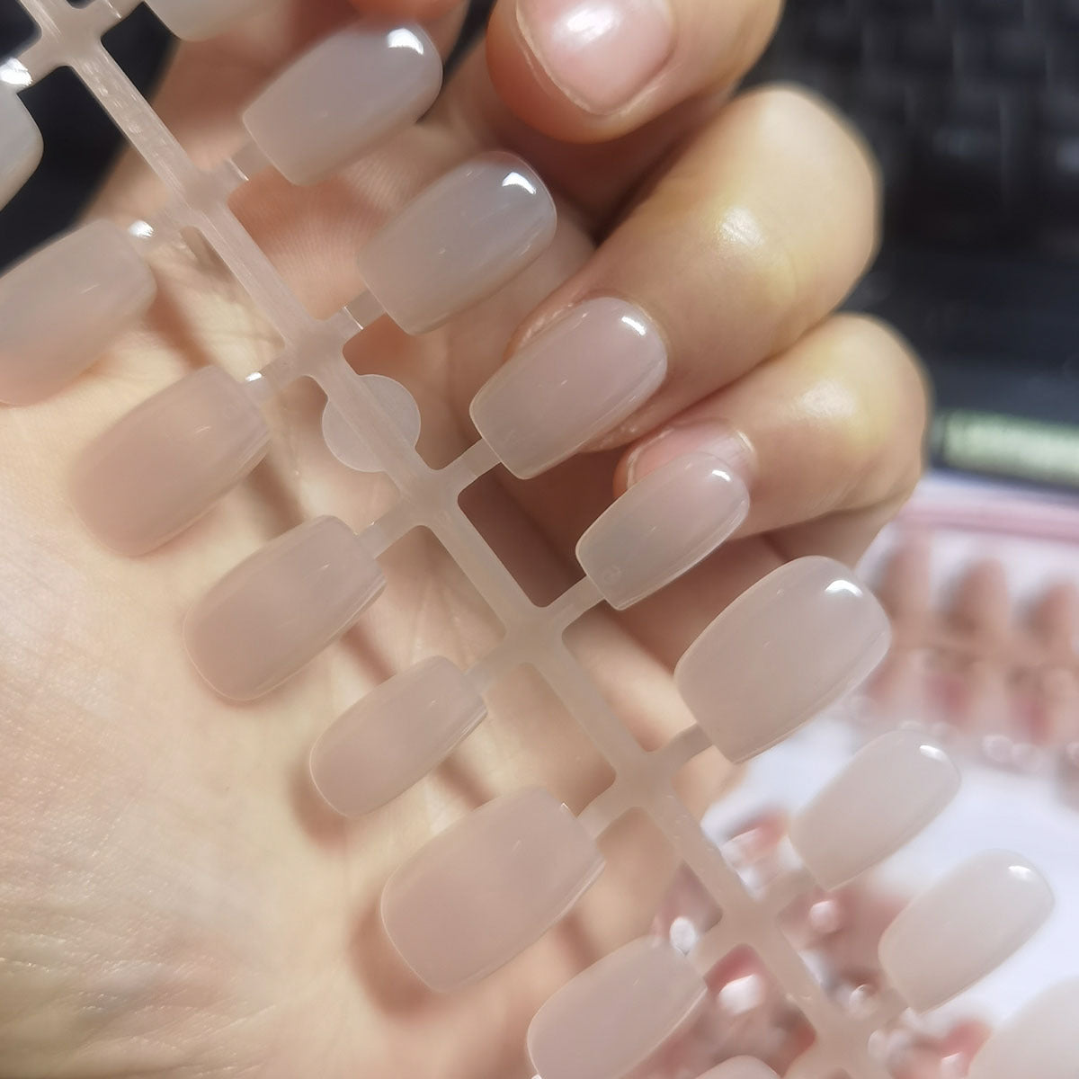 Code Astuce Blush Dégradé Préfabriqué Port Court Long Nail Art