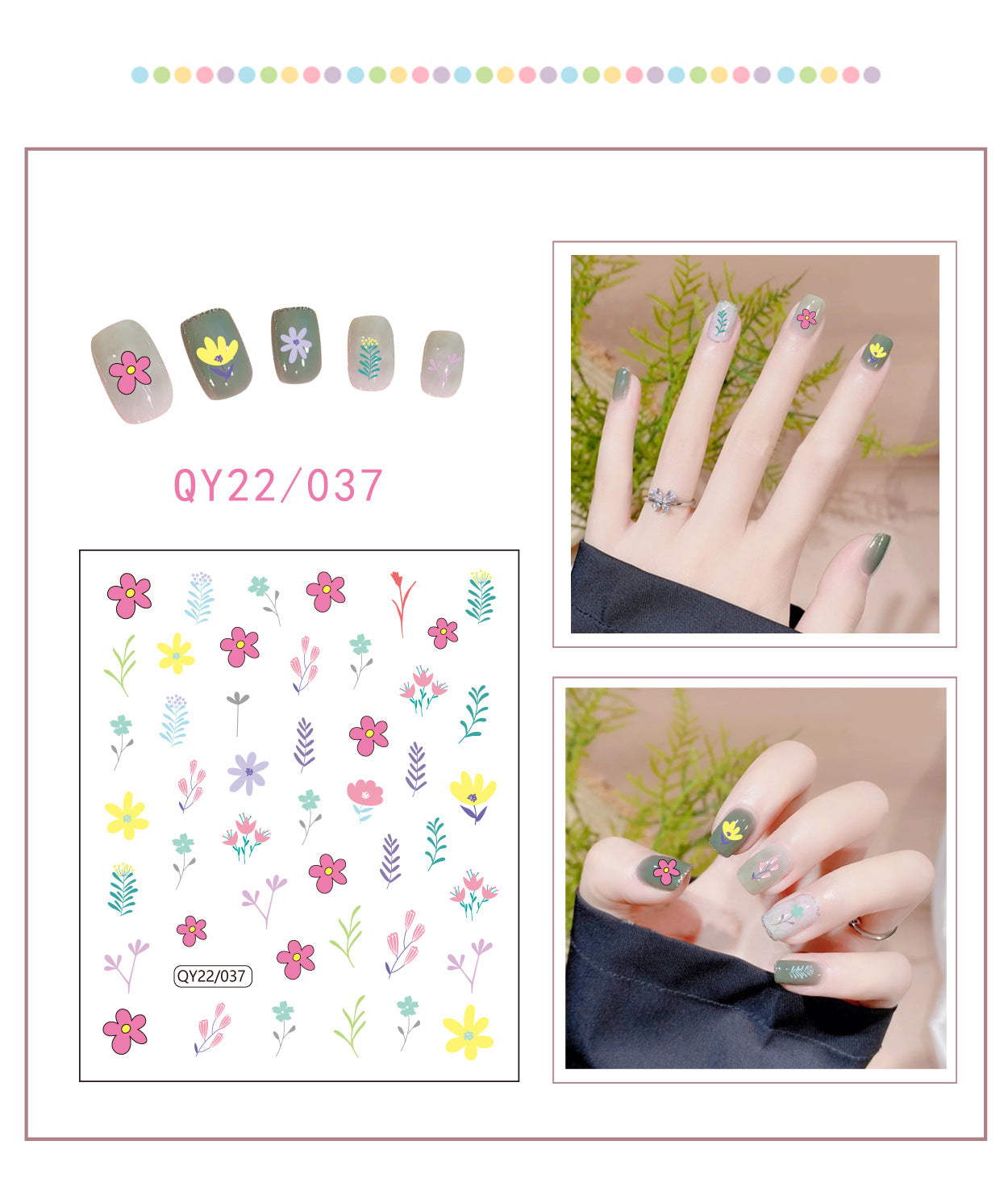 Little Bear Cartoon Cute Animal Unicorn Nail Stickers