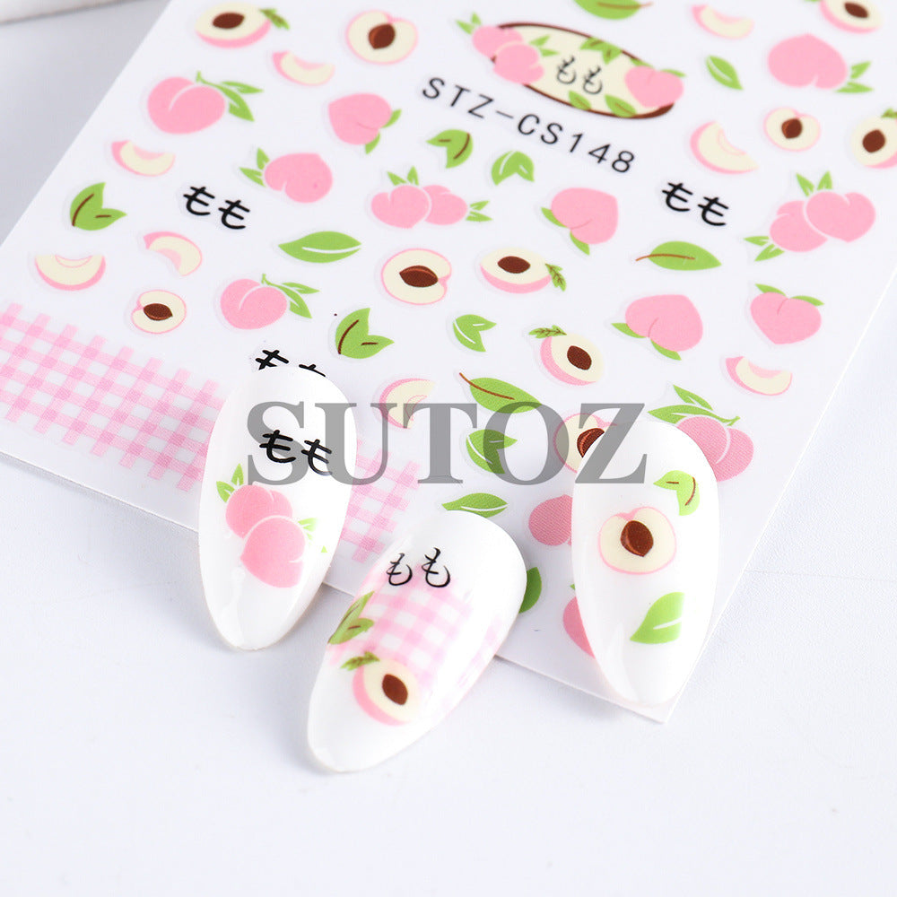 Style Strawberry Peach Bear Cute Series Nail Stickers