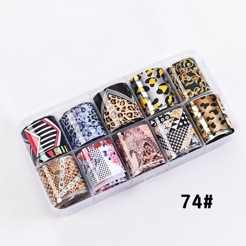 Suit Plaid Snake Leopard Flower Fluorescent Nail Stickers