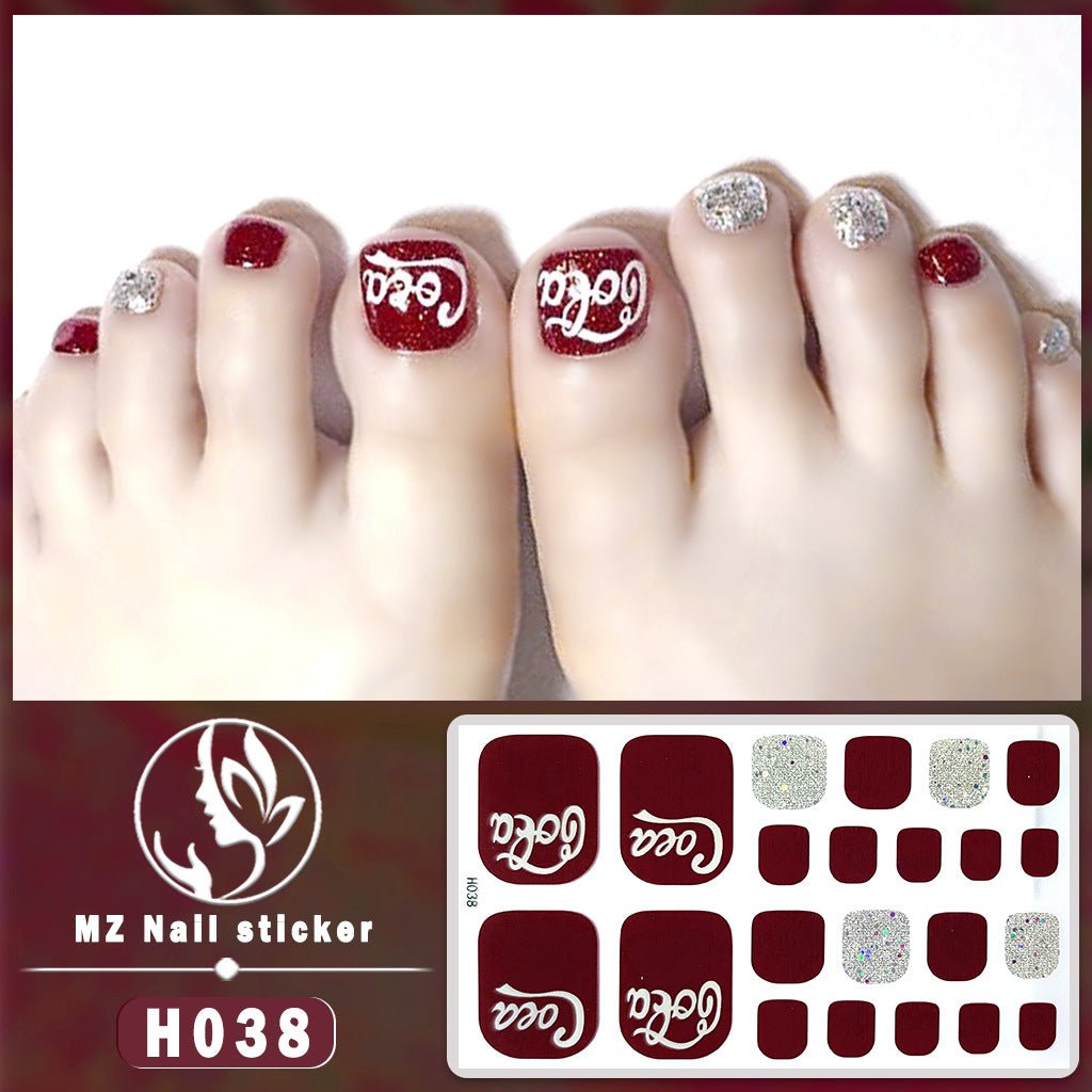 Feet Paper Imitation Diamond Waterproof Durable Nail Stickers