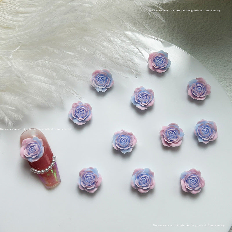 Rose en fleurs de couleur unie en gros Soins des ongles purs Nail Art