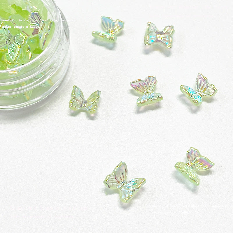 Mini Butterfly Ornament Electroplating Three-dimensional Aurora Nail Care Nail Art