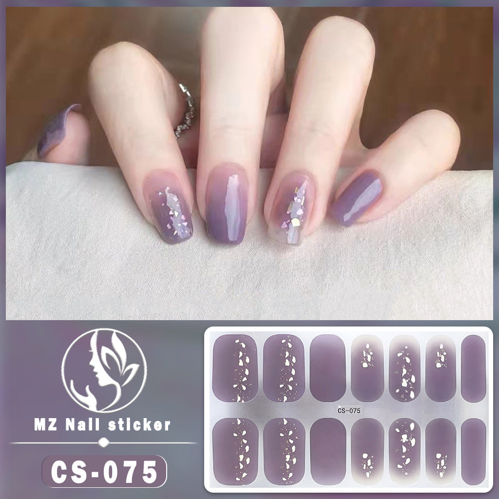 Autocollants pour ongles en gel imperméables avec motif floral à carreaux