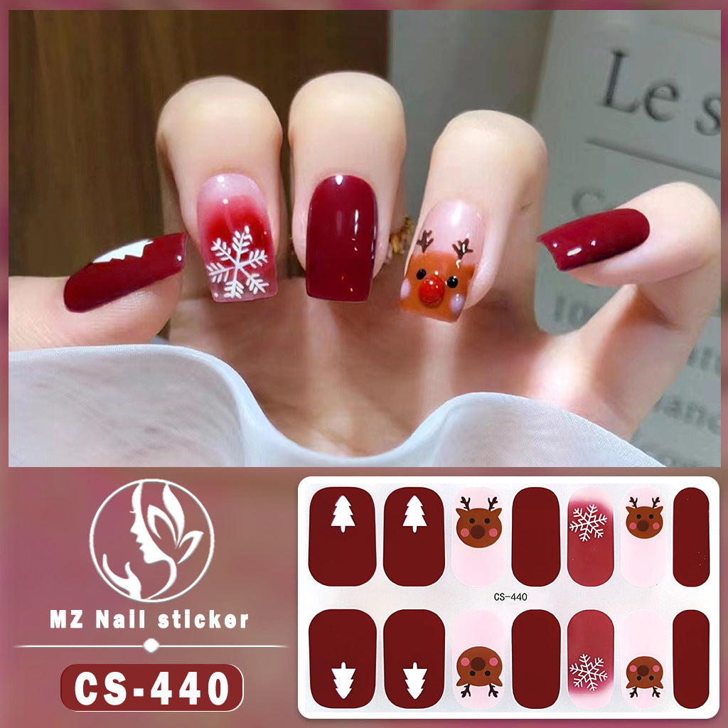 Beauty Full Cute Tree Santa Claus Nail Stickers