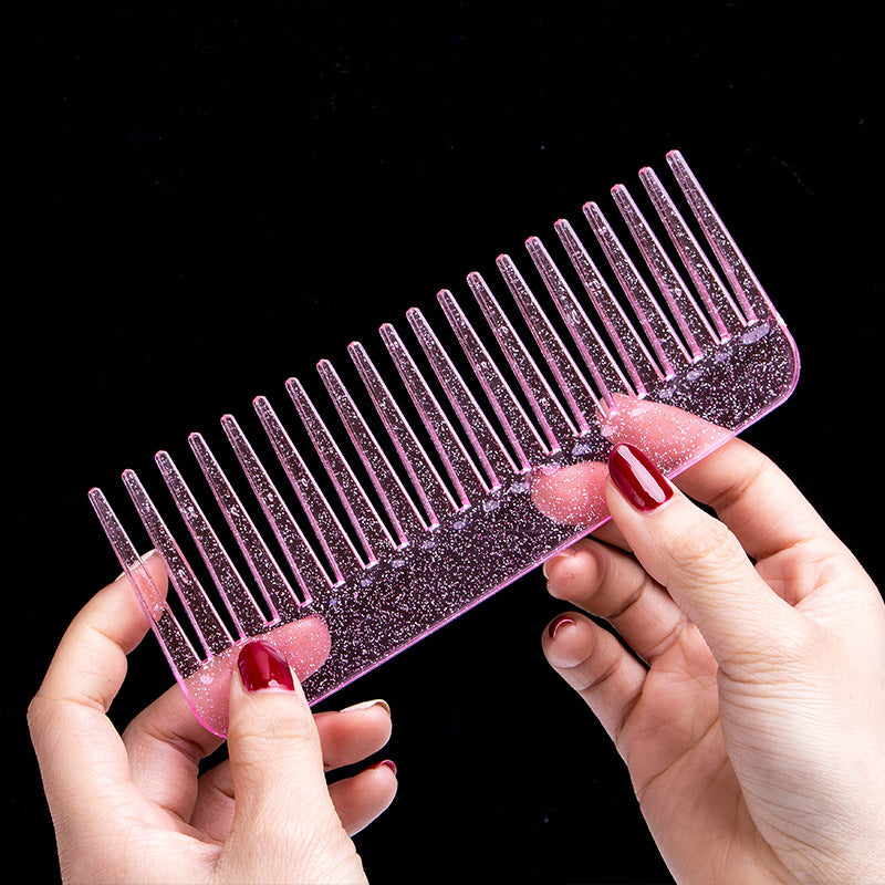 Brosses et peignes à cheveux fins en plastique à paillettes colorées et hautement transparents