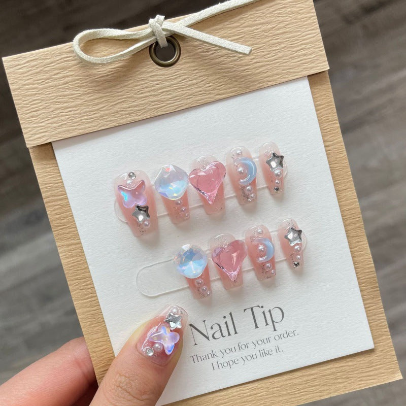 Handmade Manicure Collection Finished Fake Nails Nail Stickers