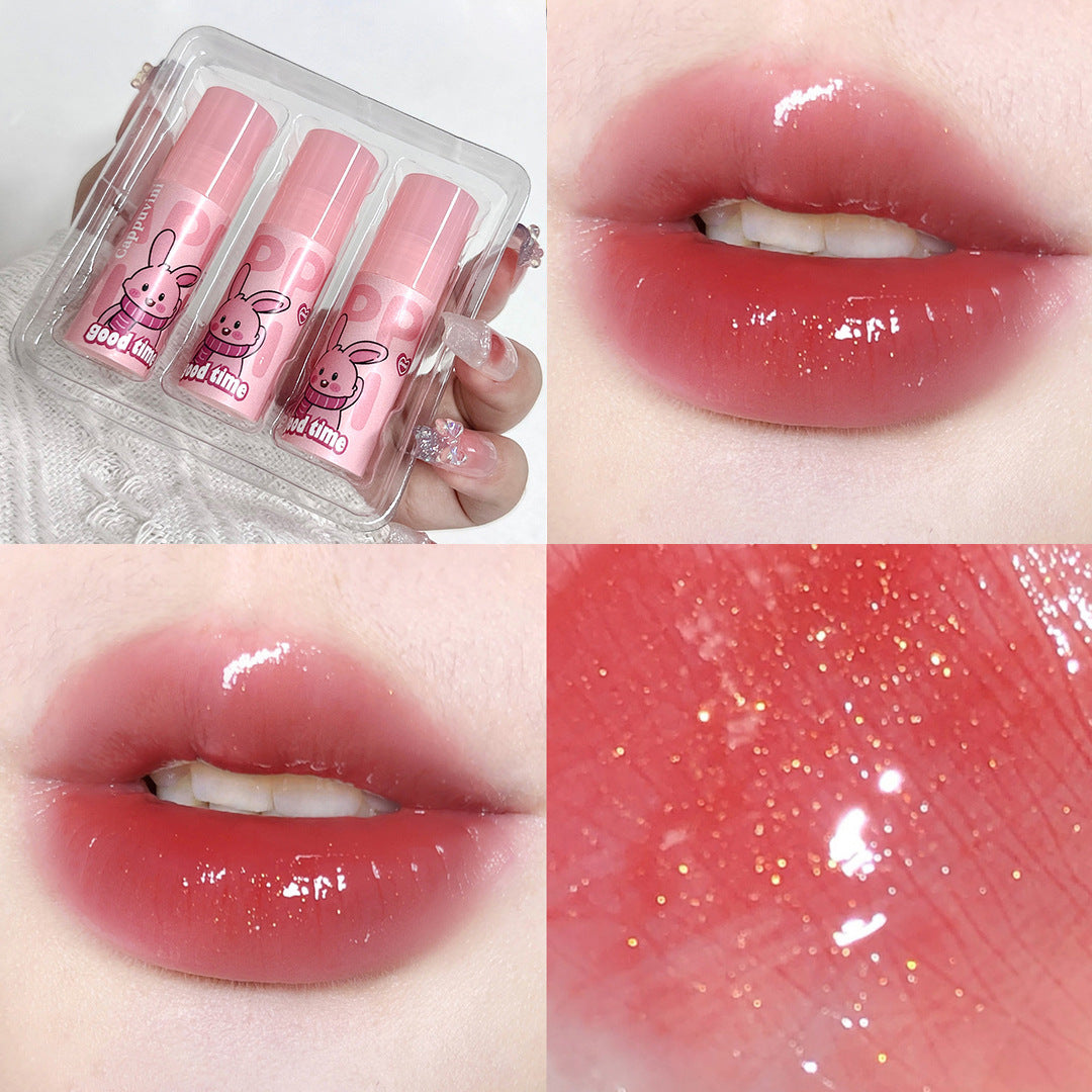 Per Package Pink Suit Cute Mirror Lip Glosses