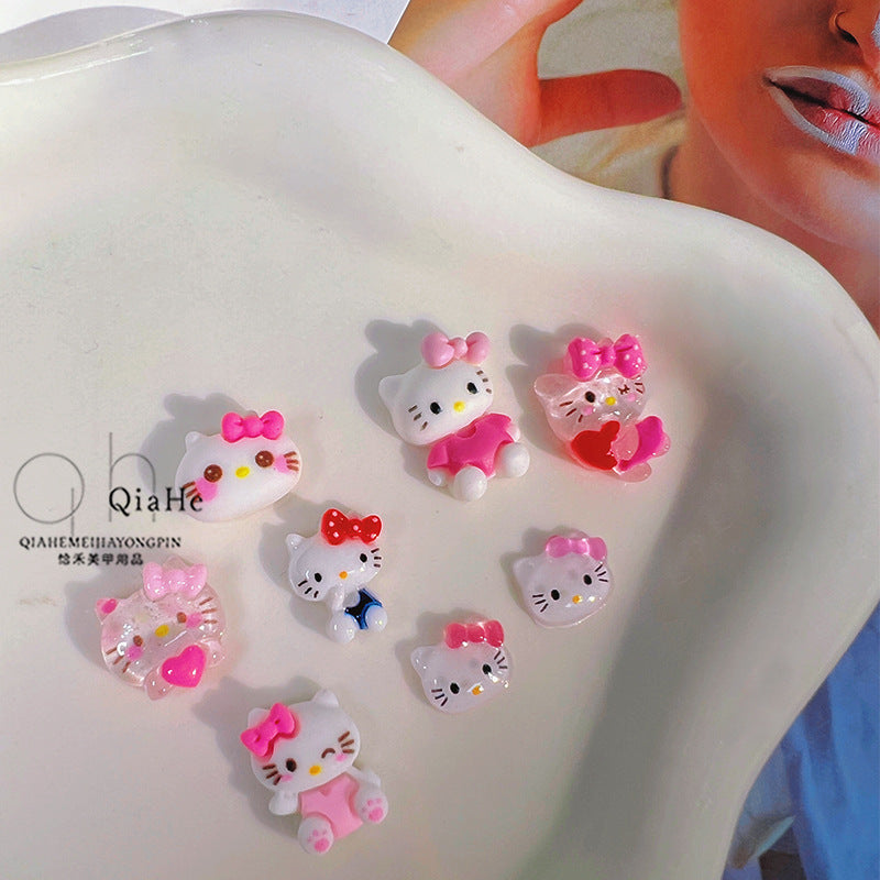 Simple Cute Cartoon Cat Three-dimensional Resin Nail Care Nail Art