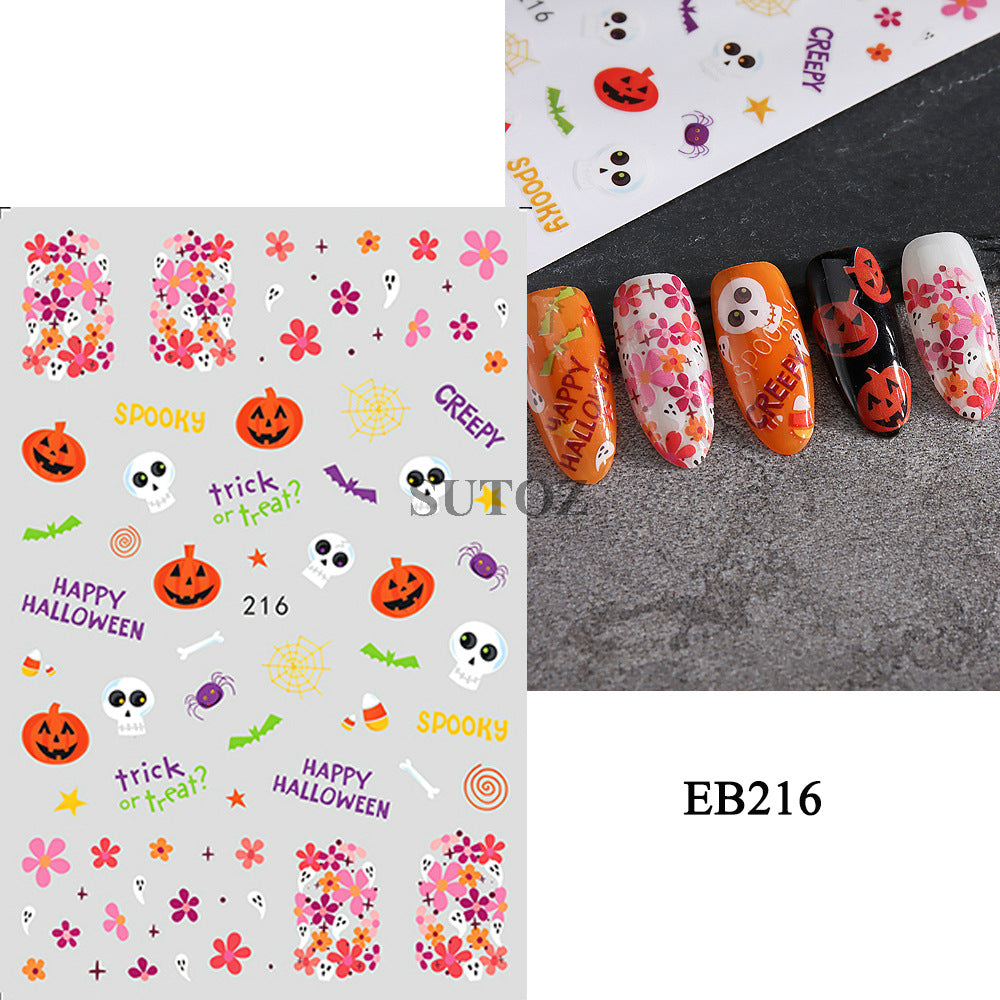 Halloween Carnival Series Funny Pumpkin Ghost Nail Stickers