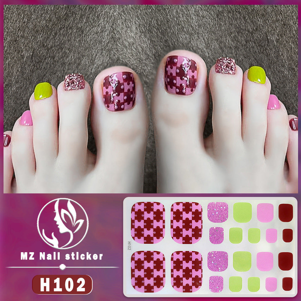 Feet Paper Imitation Diamond Waterproof Durable Nail Stickers