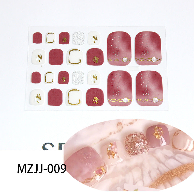 Full Hot Rhinestone Ornament Feet Color Nail Stickers