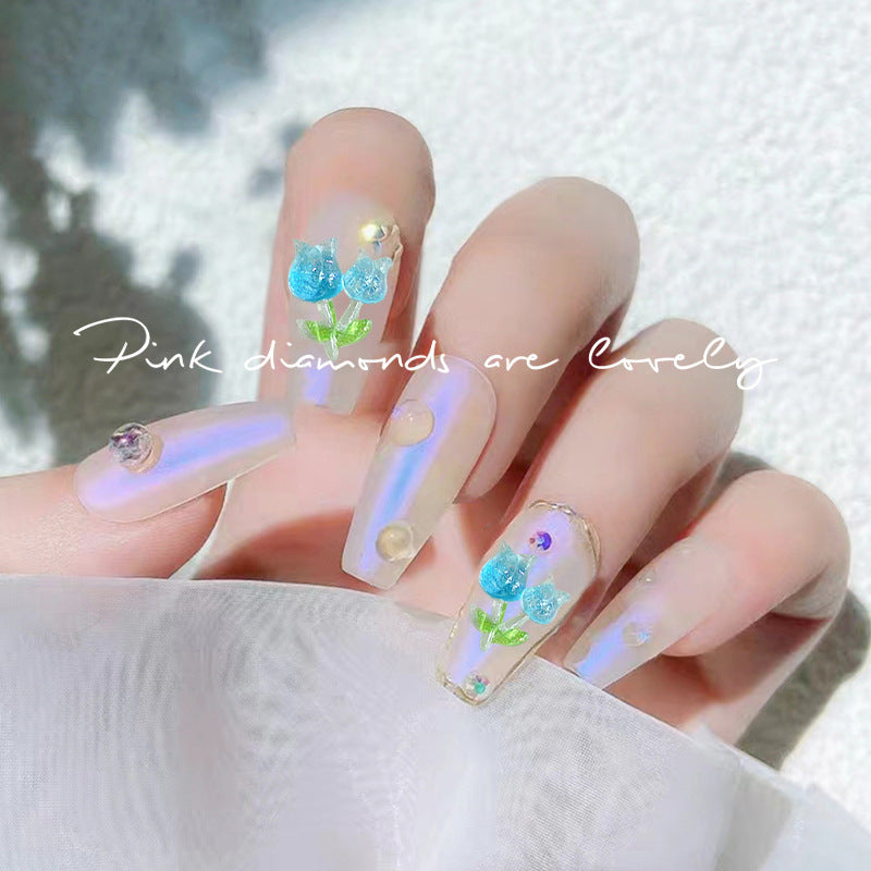 Three-dimensional Resin Fresh Flower Fingernail Decoration Nail Care Nail Art