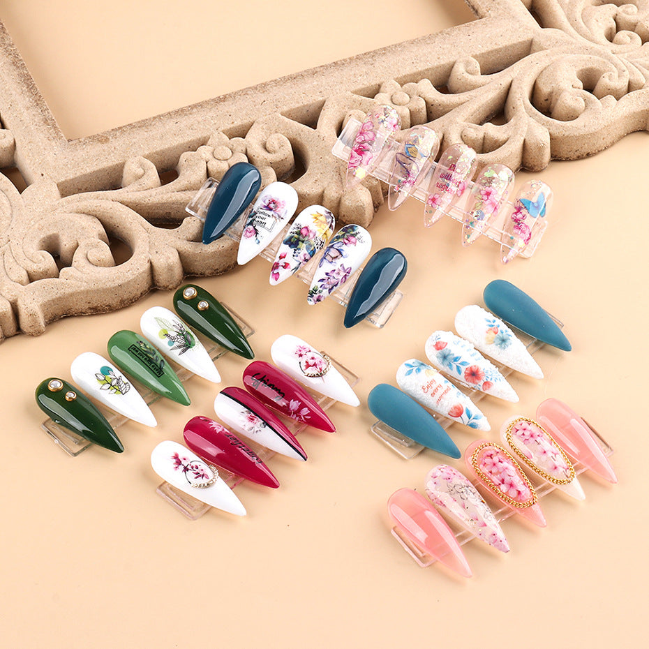 Spring Colorful Flowers Leaves Bird Butterfly Nail Care Nail Art