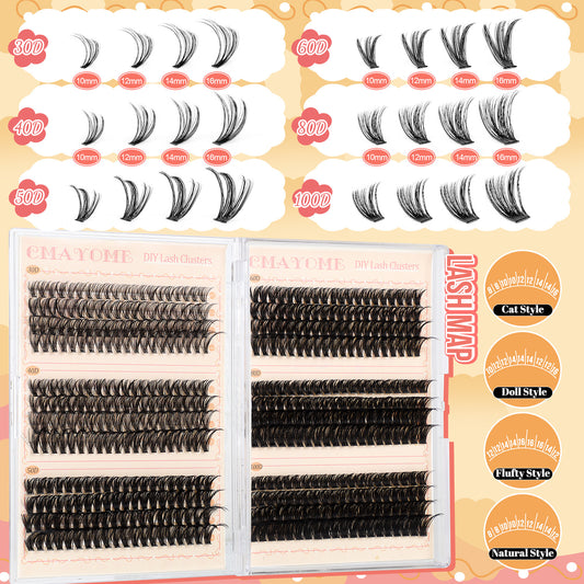 Segmented Eyelash Curved Curling Combination Book False Lashes