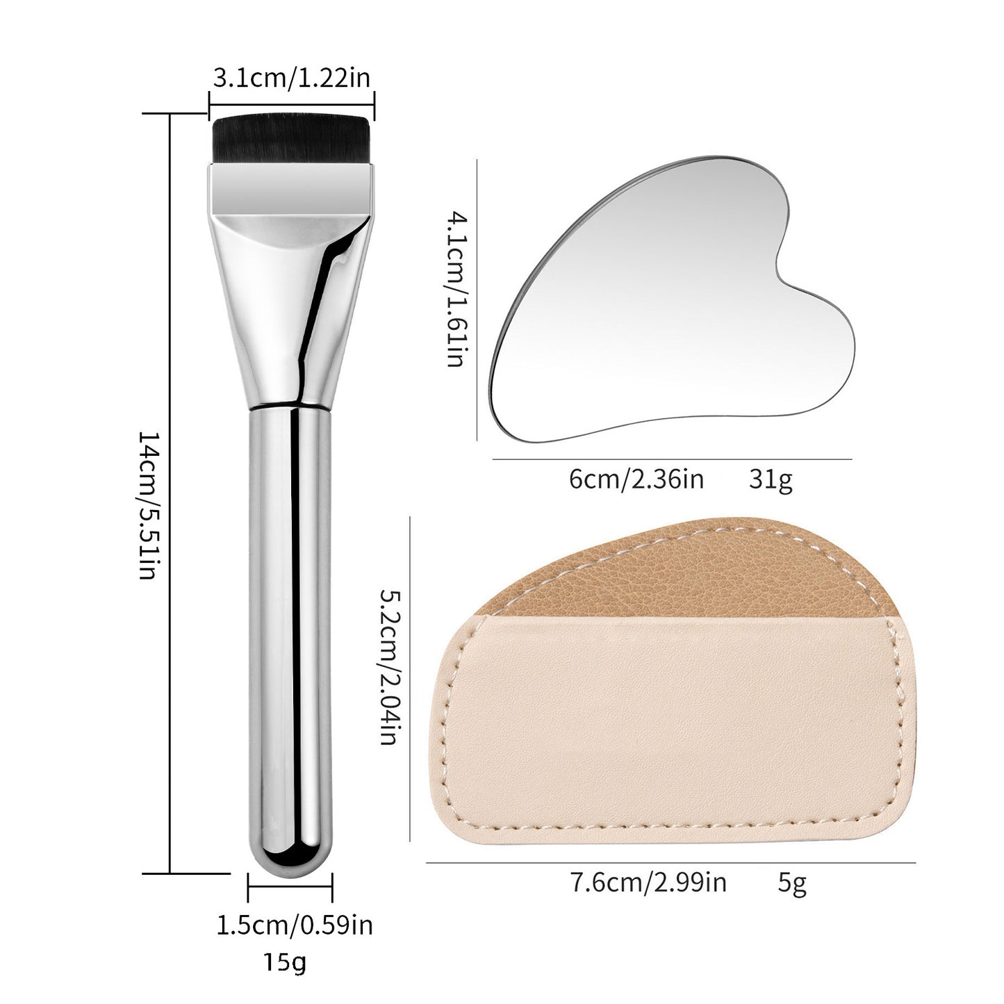 Ensemble d'outils pour ongles liquides avec palette de spatules à double tête et barre de couleurs en acier