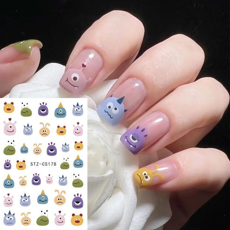 Funny Iti Monster Cartoon Cute Adhesive Nail Stickers