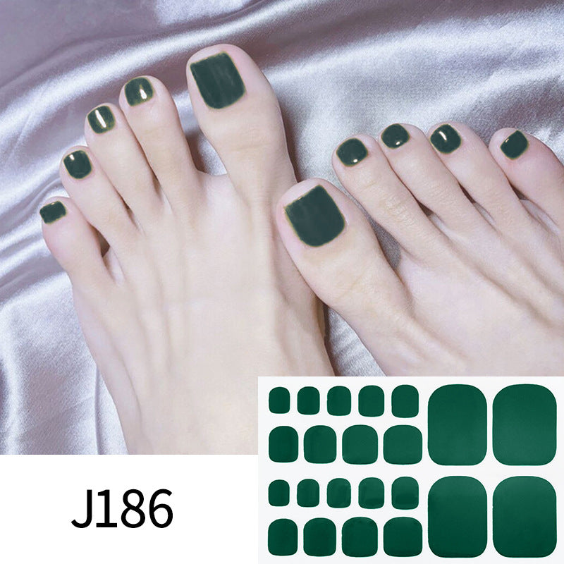 Foot Full Monochrome Toe Solid Color Nail Stickers