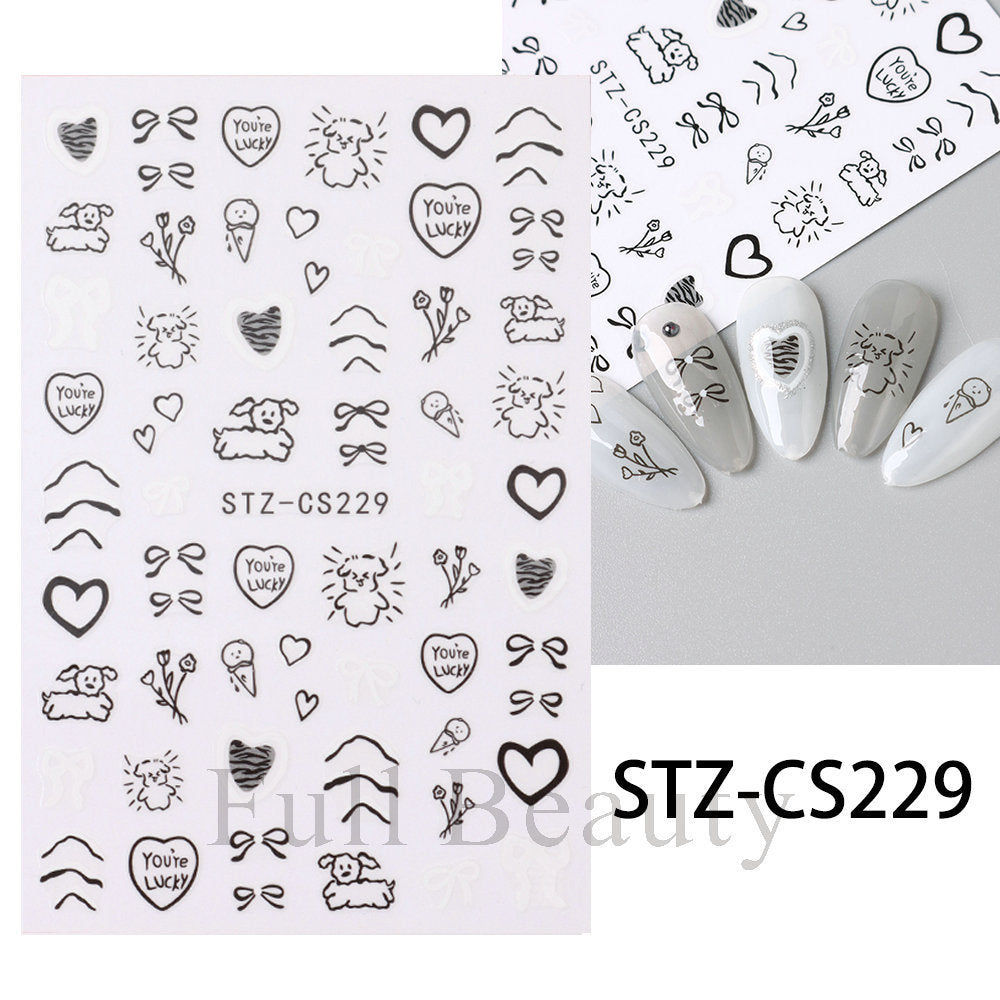 Funny Iti Monster Cartoon Cute Adhesive Nail Stickers