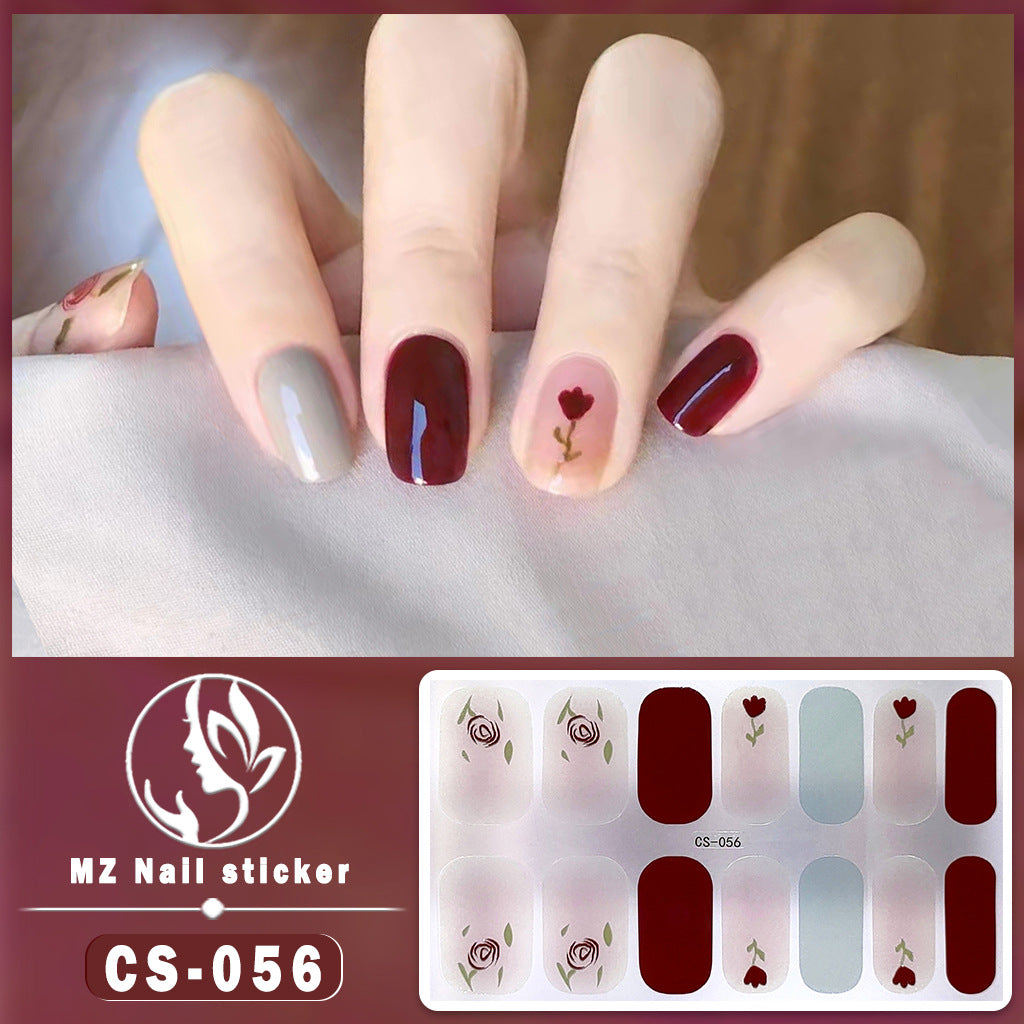 Applique Full Paste Blooming Contrast Color Nail Stickers