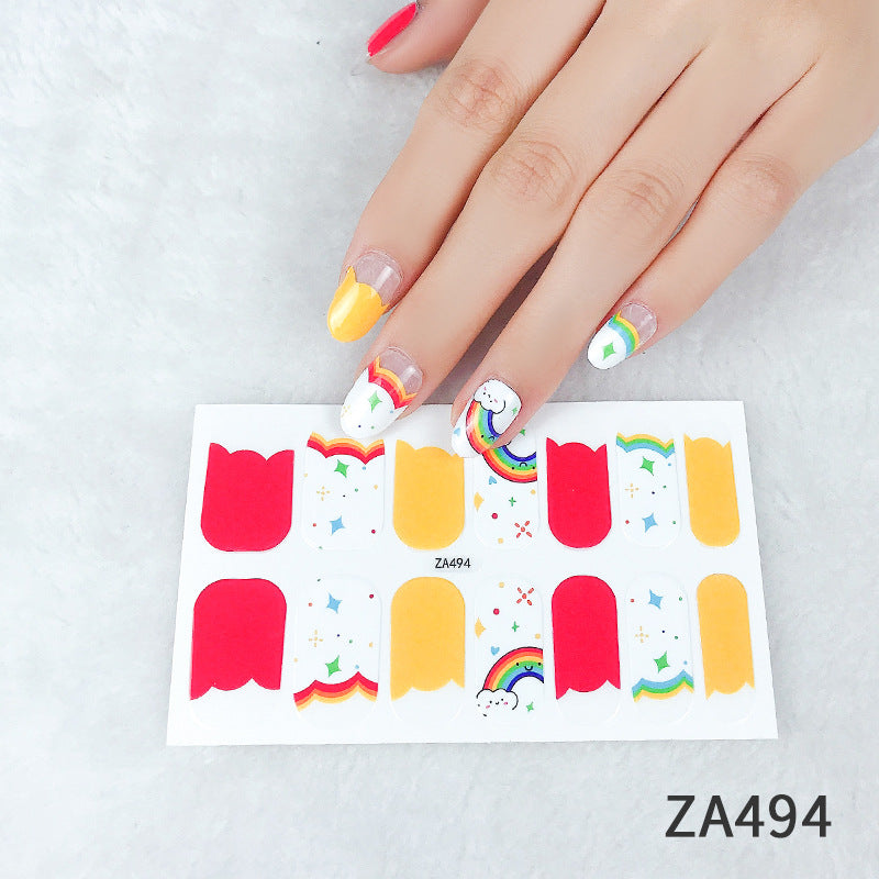 Flower Imitation Diamond Waterproof Love Paper Nail Stickers