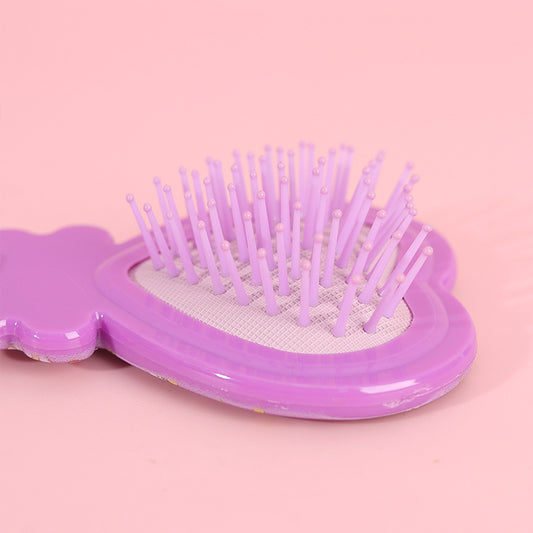 Peignes et brosses à cheveux à impression numérique avec coussin d'air et nœud en forme de cœur de pêche