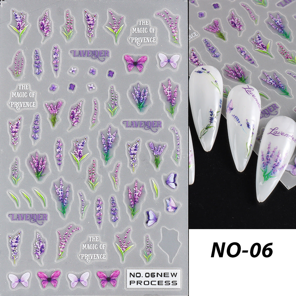 Autocollants pour ongles de la série Fleurs à pétales blancs de camomille