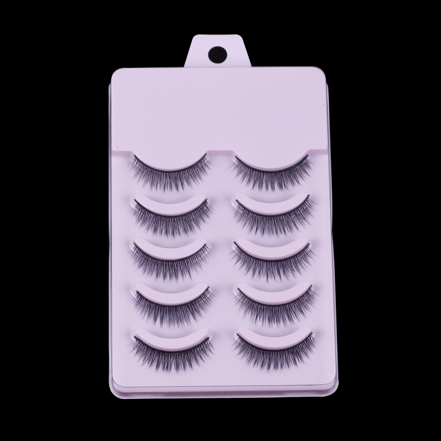 Artificial Plain Natural Five Double Pairs False Lashes