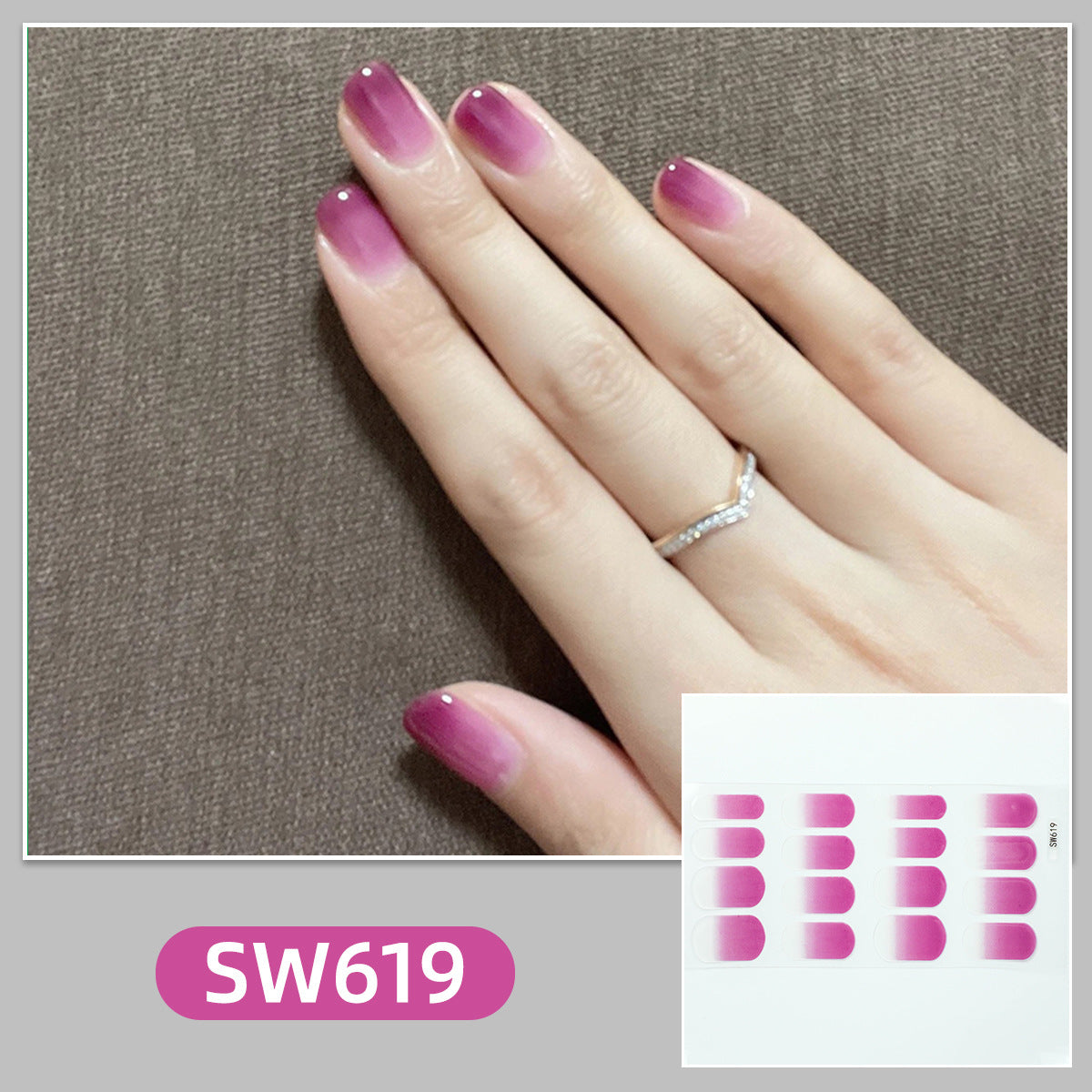 Simple Solid Color Collection Gentle Gradient Nail Stickers