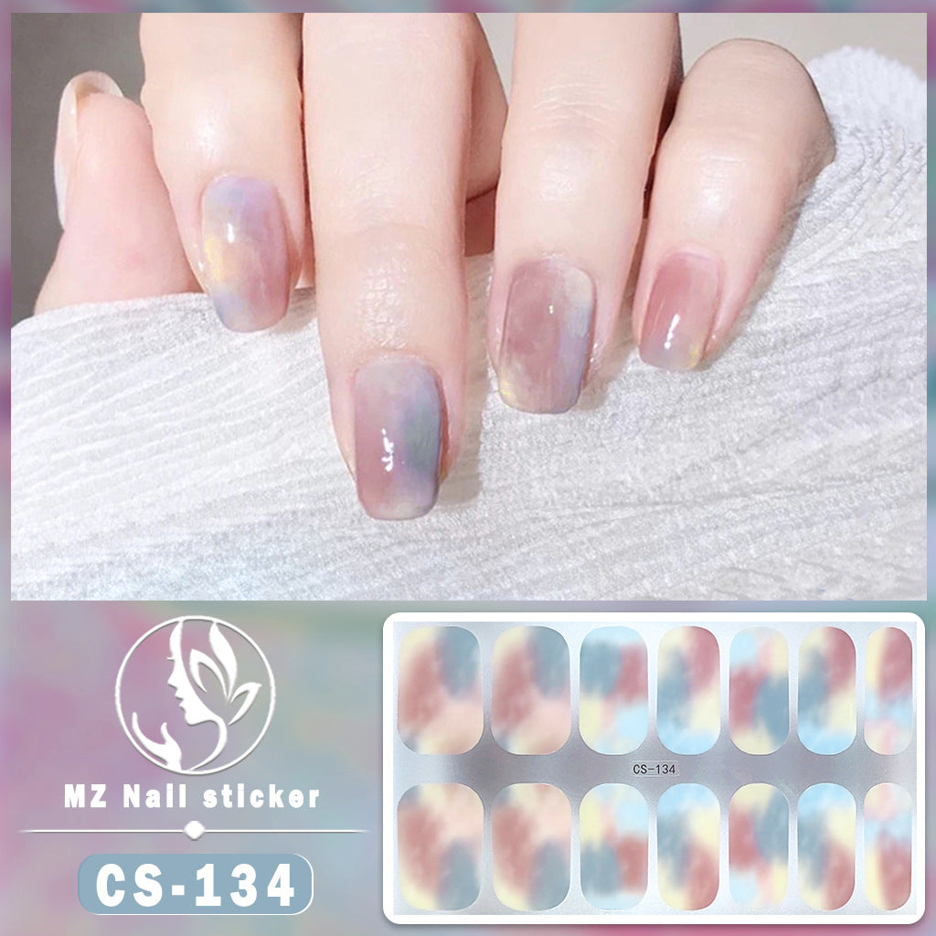 Autocollants pour ongles en gel imperméables à contraste de couleur