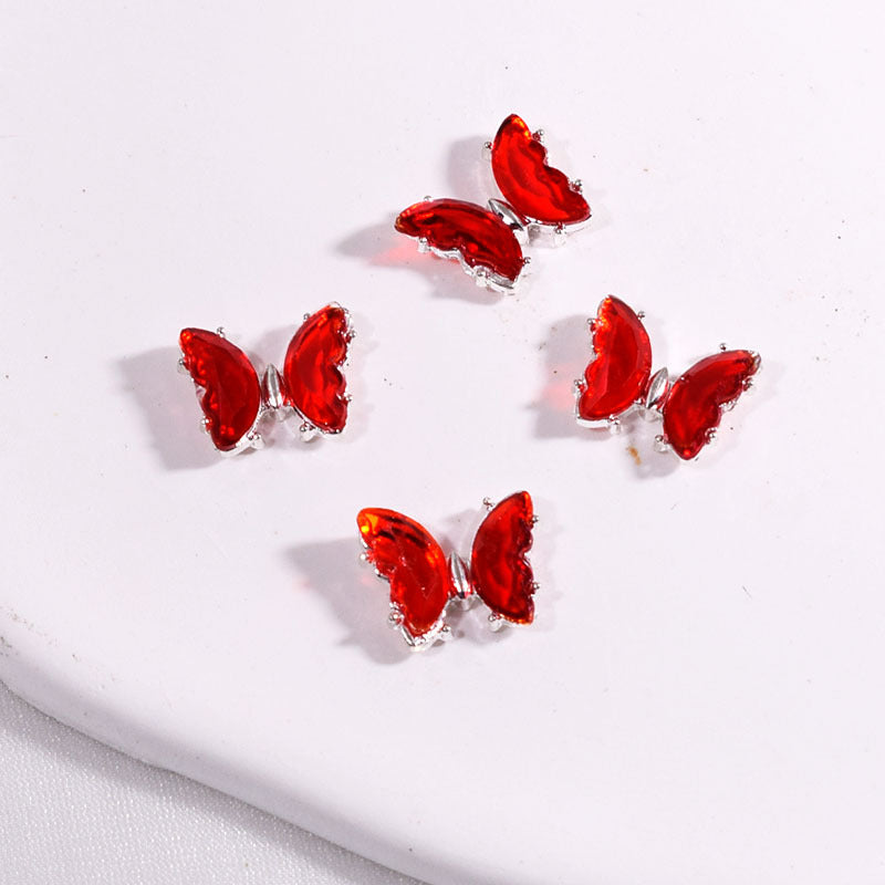 Color Crystal Butterfly Manicure Advanced Ornament Three-dimensional Nail Care Nail Art