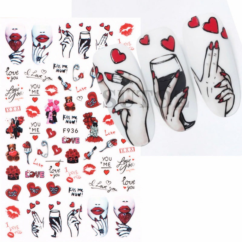 Day Cartoon Comic Series Than Heart Nail Stickers