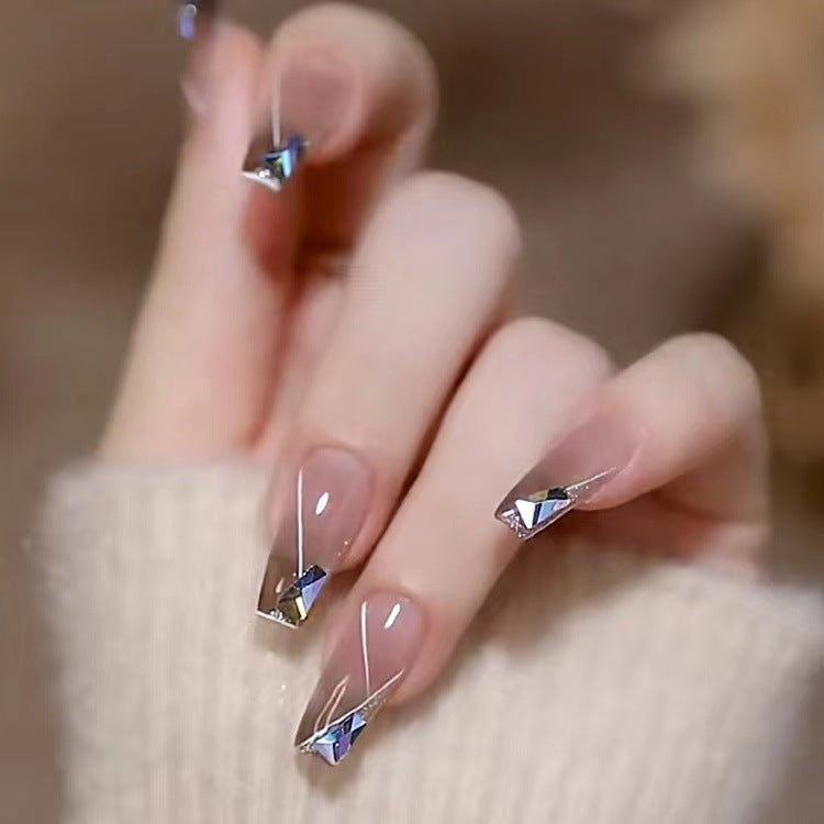 Style Petite Sœur Mi-Longueur Porter Armure Perle Papillon Amovible Nail Art