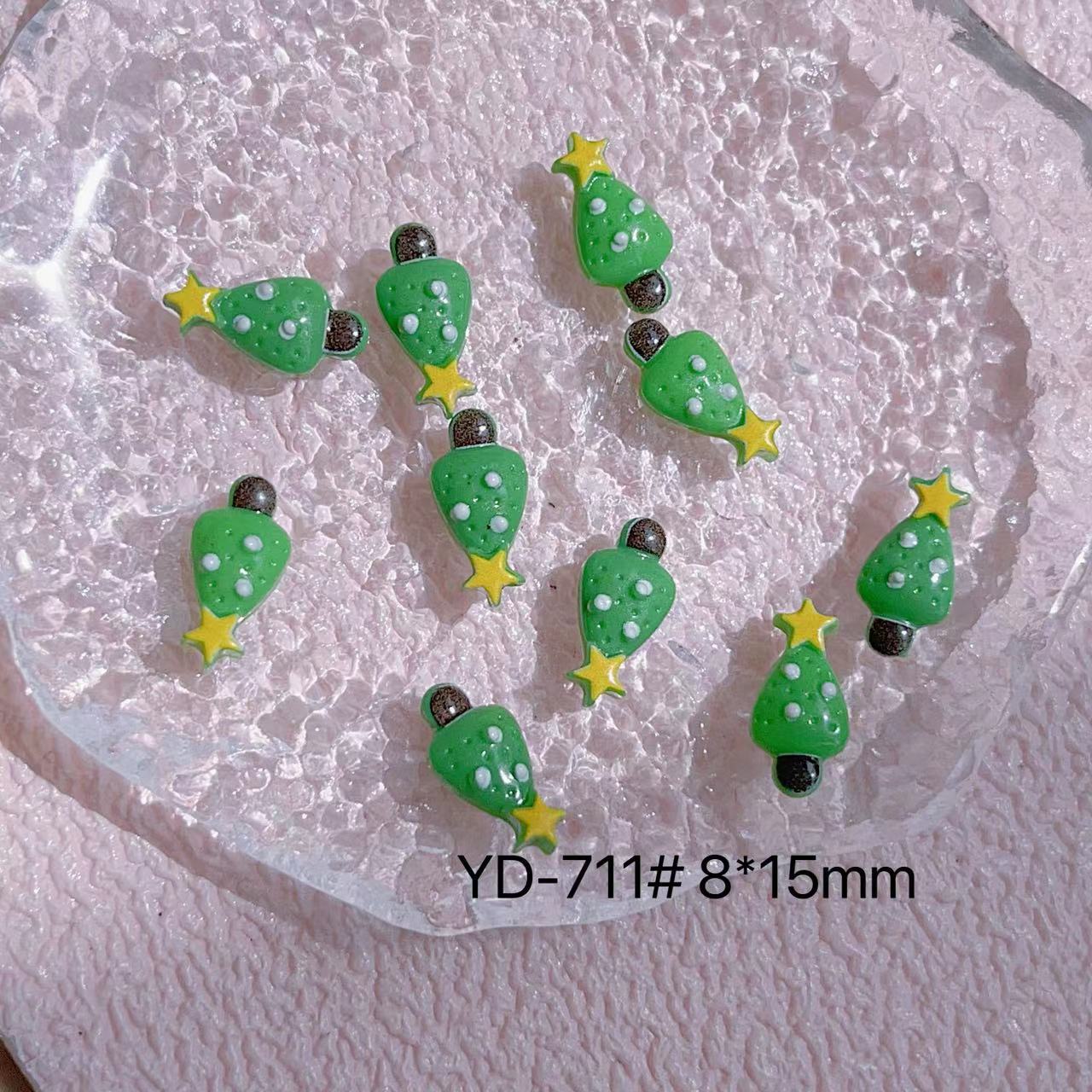 Resin Glossy Christmas Old Tree Elk Nail Care Nail Art