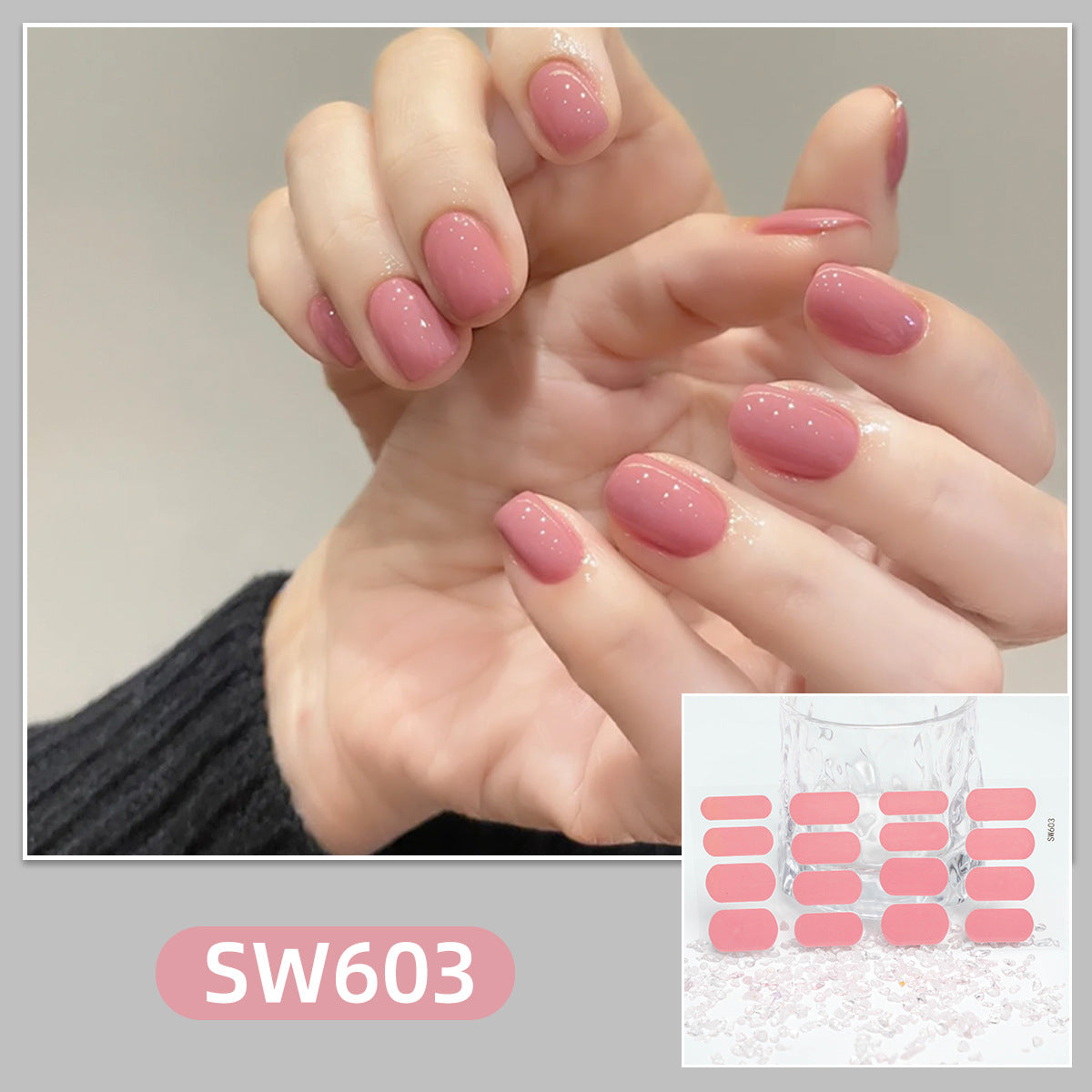 Simple Solid Color Collection Gentle Gradient Nail Stickers